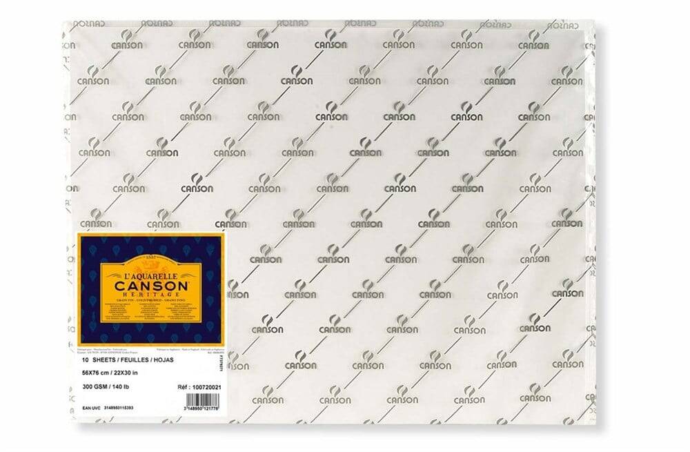 Canson Heritage Watercolor Paper 300 Gr 56X76 cm Cold Press