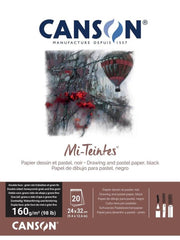 Canson Mi-Teinte Pad 160 gr 24x32 cm 20 Pages Black