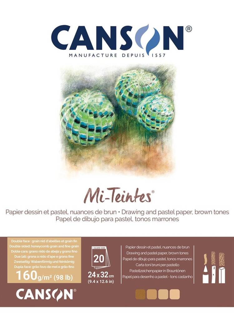 Canson Mi-Teintes Pastel Notebook 160 gr 24x32 cm 20 pages Coffee Tones