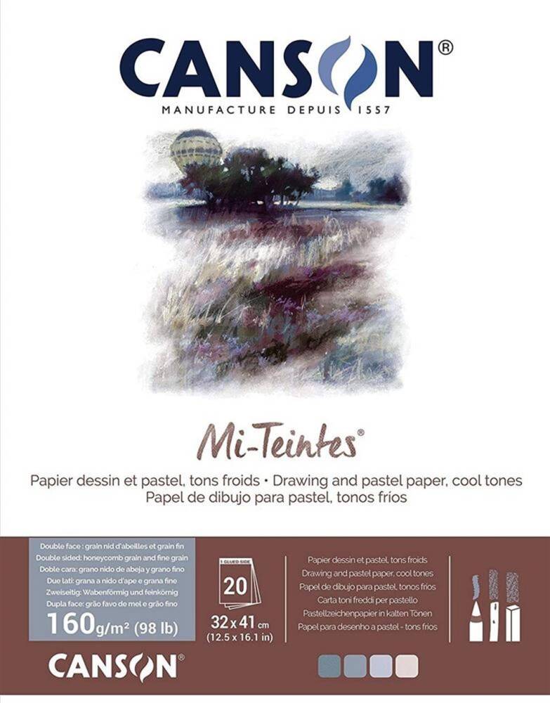 Canson Mi-Teintes Pastel Notebook 160 gr 32x41 cm 20 pages Cool Tones