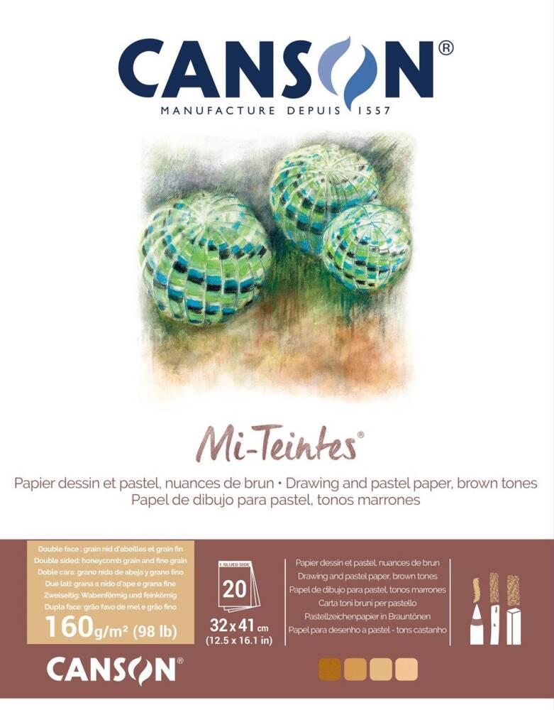 Canson Mi-Teintes Pastel Notebook 160 gr 32x41 cm 20 pages Coffee Tones