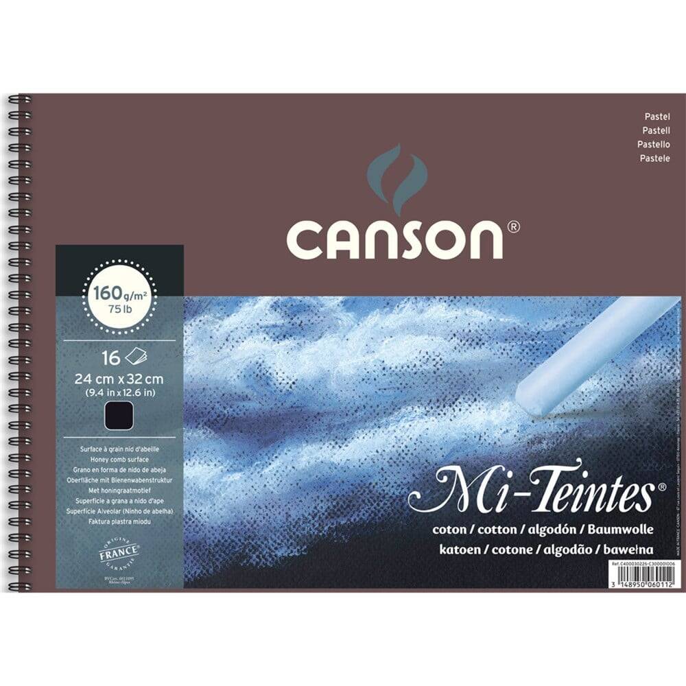 Canson Mi-Teintes Spiral Pad Black 160gr 24x32cm 16 Pages