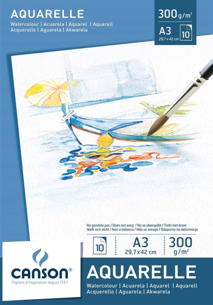 Canson Watercolor Notebook A3 Leisure 300 Gr. 10 Yp. 5790