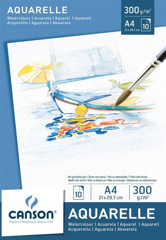 Canson Watercolor Notebook A4 Leisure 300 Gr. 10 Yp. 5789