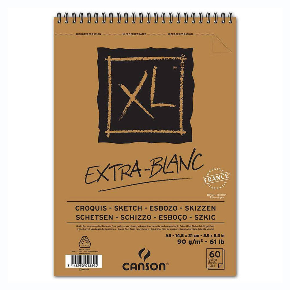 Canson XL Ekstra Beyaz Eskiz Defteri 90 gr. A5 60 Sayfa