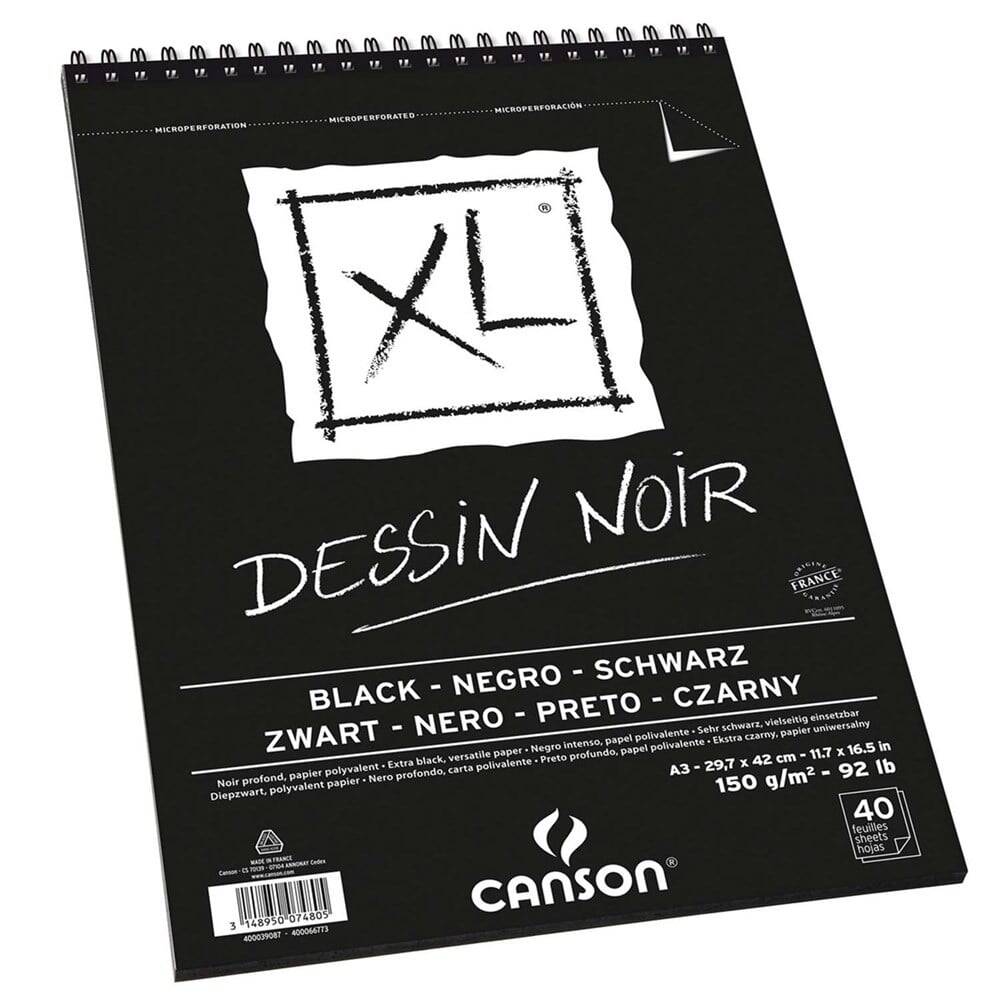 Canson Xl Black Spiral Block 150 Gr A3 40 Pages