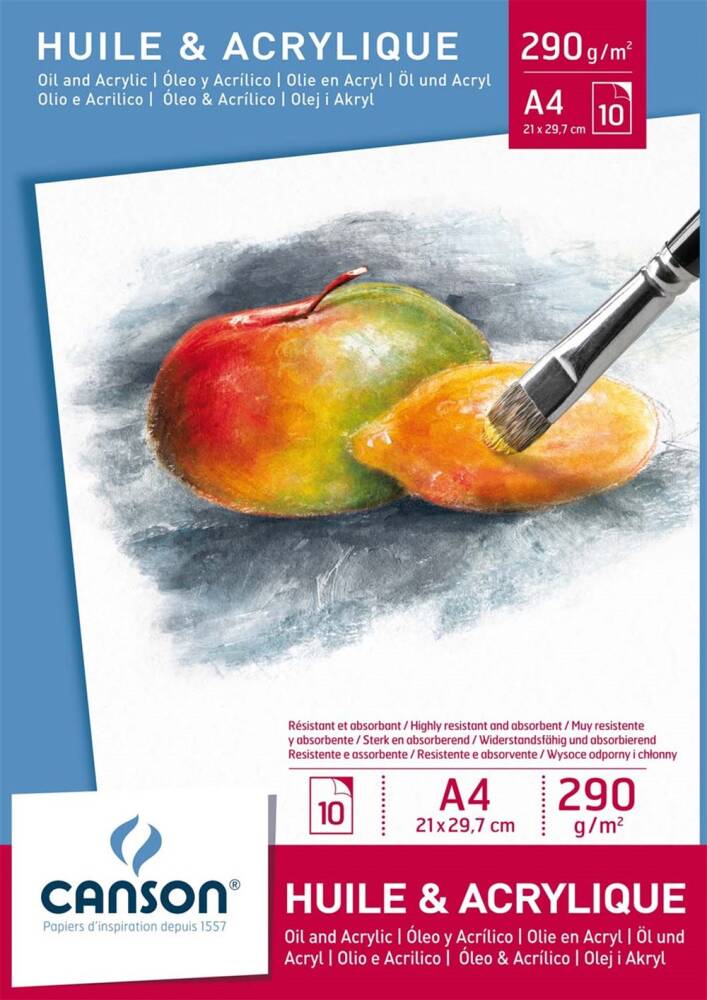Canson Oil Paint and Acrylic Notebook 290 Gr A4 10 Pages
