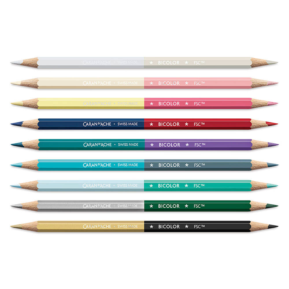 Caran d’Ache Alpine Frost Special Edition Bicolor Colored Pencil Set