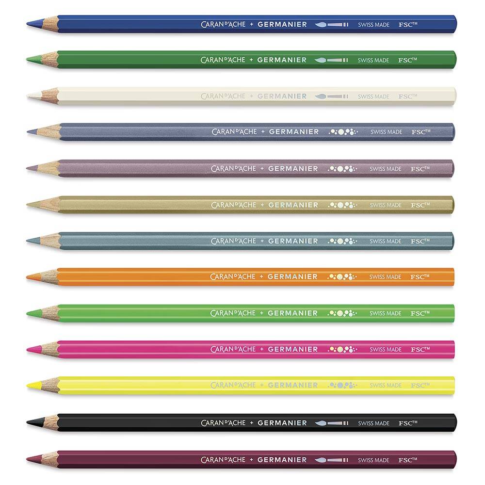 Caran d'Ache Germanier Dry Colour Pencil Set, 13 Colours
