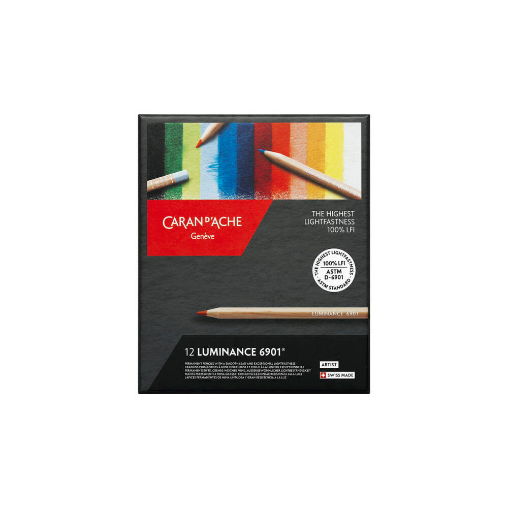 Caran d'Ache Luminance 6901 Dry Paint Pencil Set 12 Colours