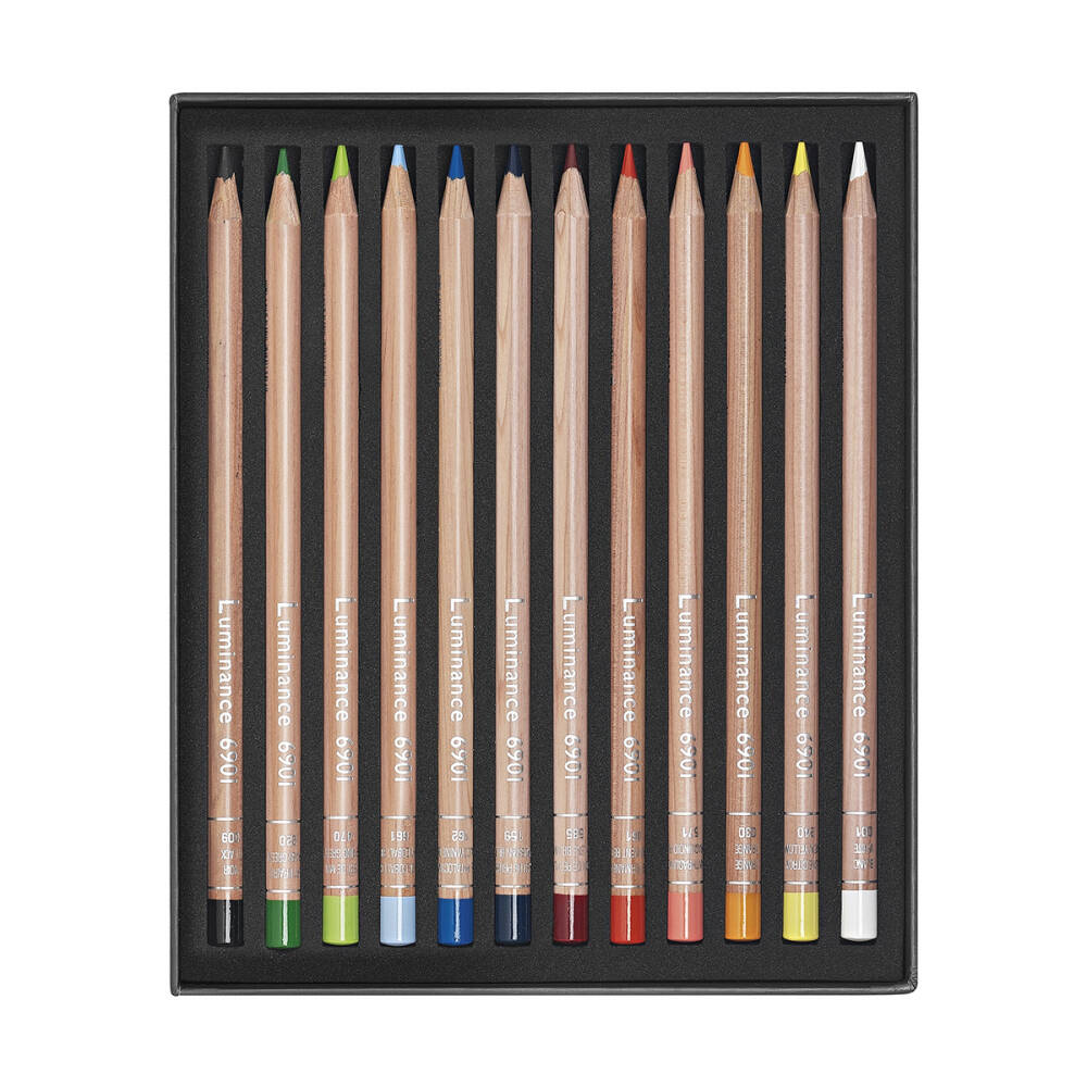 Caran d'Ache Luminance 6901 Dry Paint Pencil Set 12 Colours