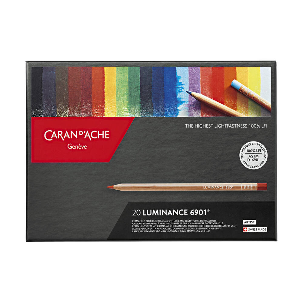 Caran d'Ache Luminance 6901 Dry Paint Pencil Set 20 Colours