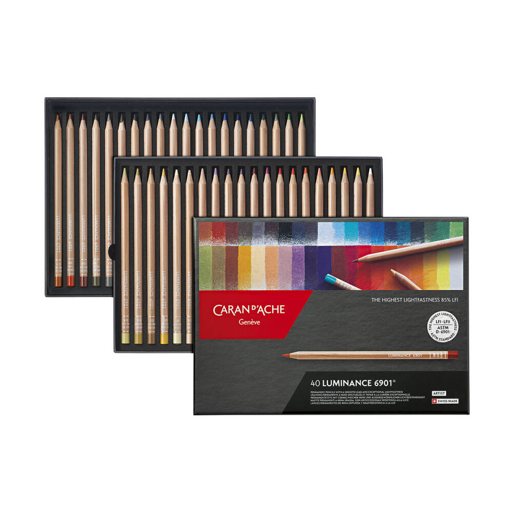 Caran d'Ache Luminance 6901 Dry Paint Set of 40 Colours