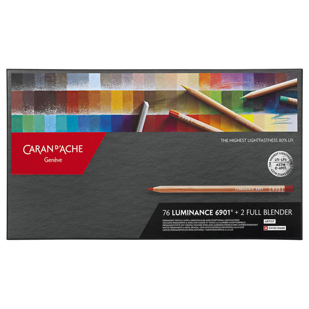 Caran d'Ache Luminance 6901 Kuru Boya Kalem Seti 76 Renk