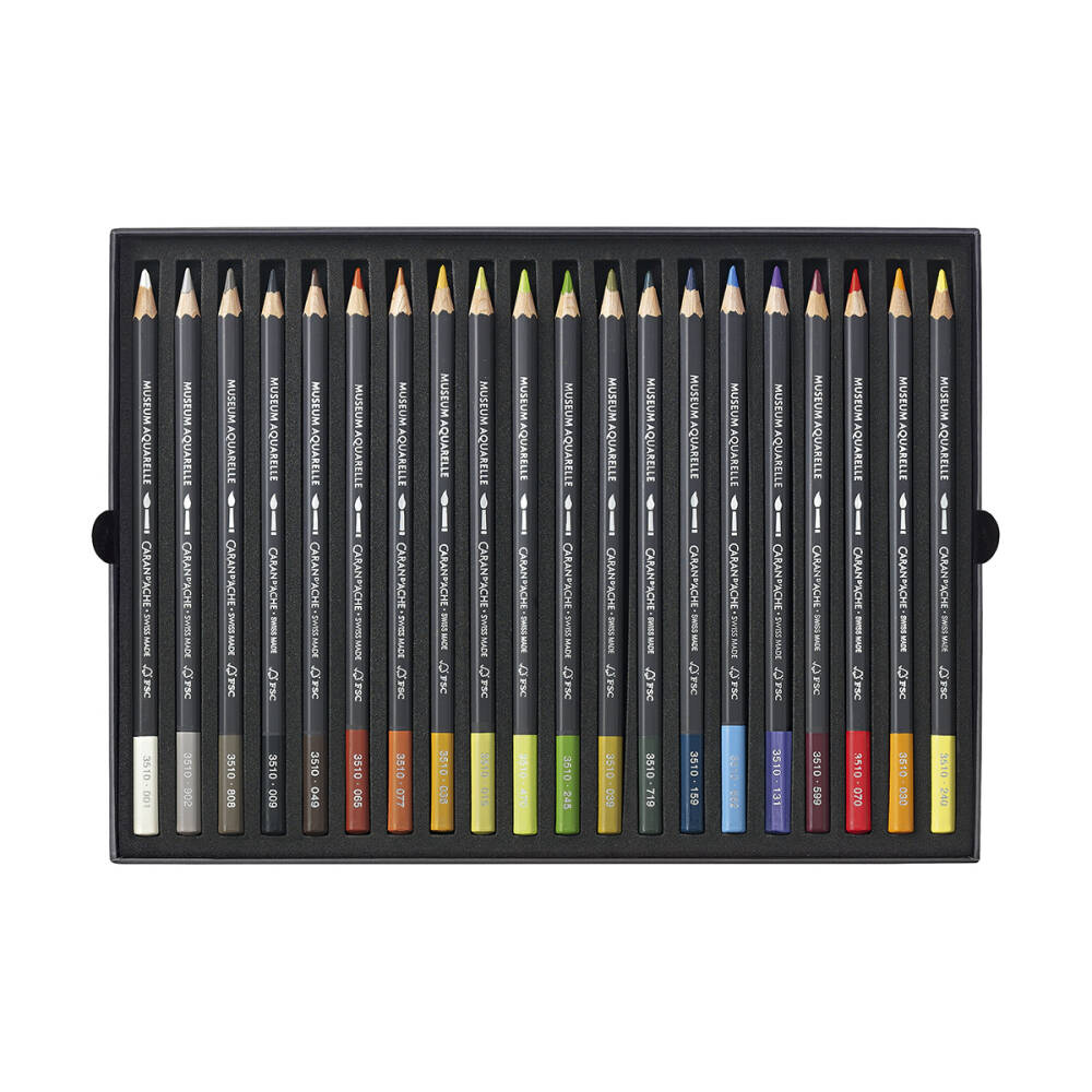Caran d'Ache Museum Watercolour Pencil Set 20 Colours Landscape Assortment