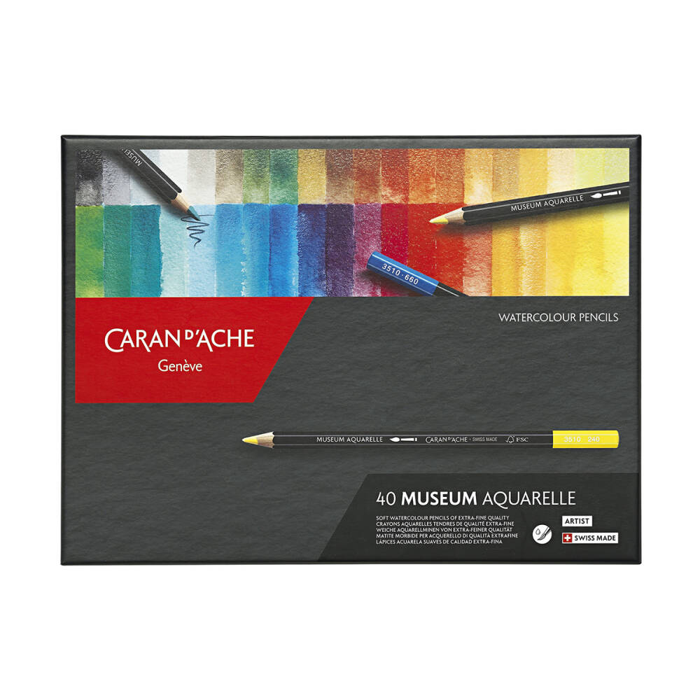 Caran d'Ache Museum Watercolour Pencil Set, 40 Colours