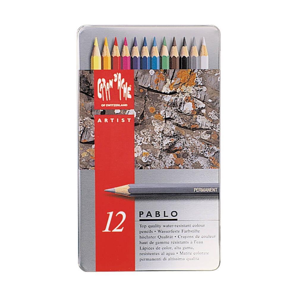 Caran d'Ache Pablo Dry Colour Pencil Set, 12 Colours