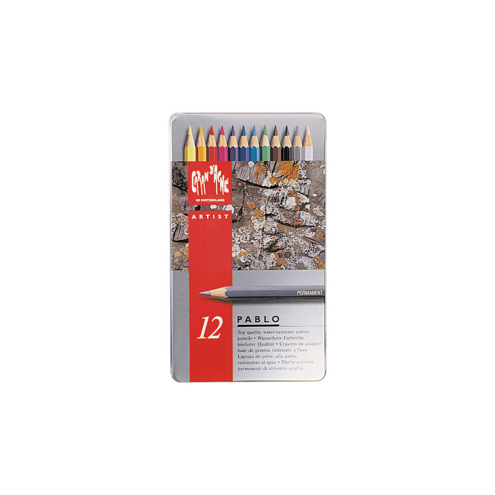 Caran d'Ache Pablo Dry Colour Pencil Set, 12 Colours