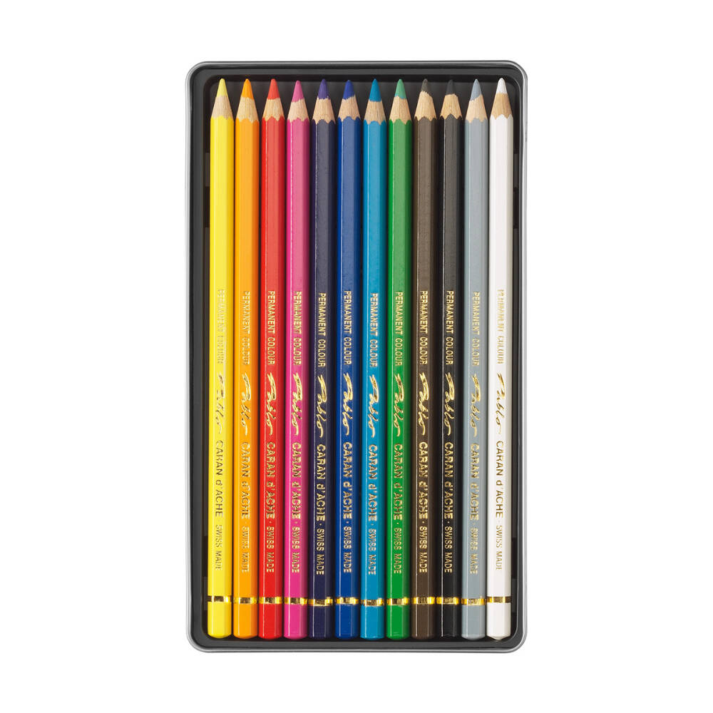 Caran d'Ache Pablo Dry Colour Pencil Set, 12 Colours