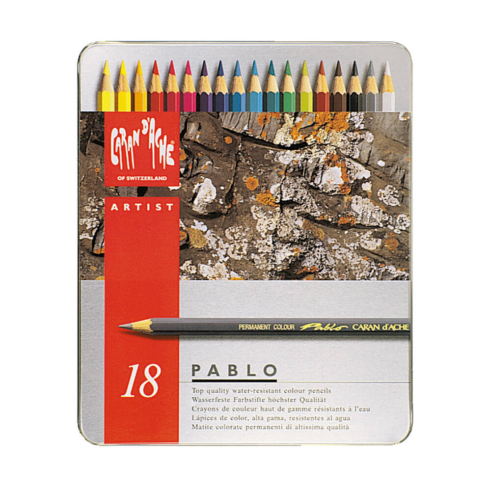 Caran d'Ache Pablo Dry Colour Pencil Set, 18 Colours
