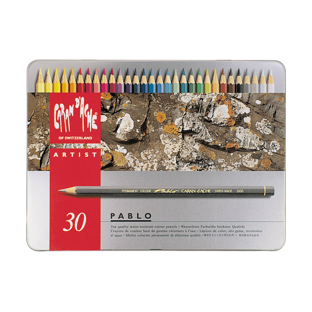 Caran d'Ache Pablo Dry Colour Pencil Set, 30 Colours