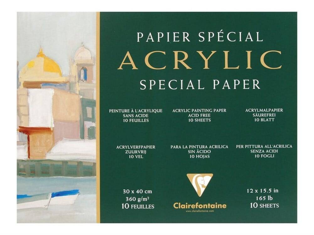 Clairefontaine Acrylic Block 360g. 10 Sheets - 30x40cm
