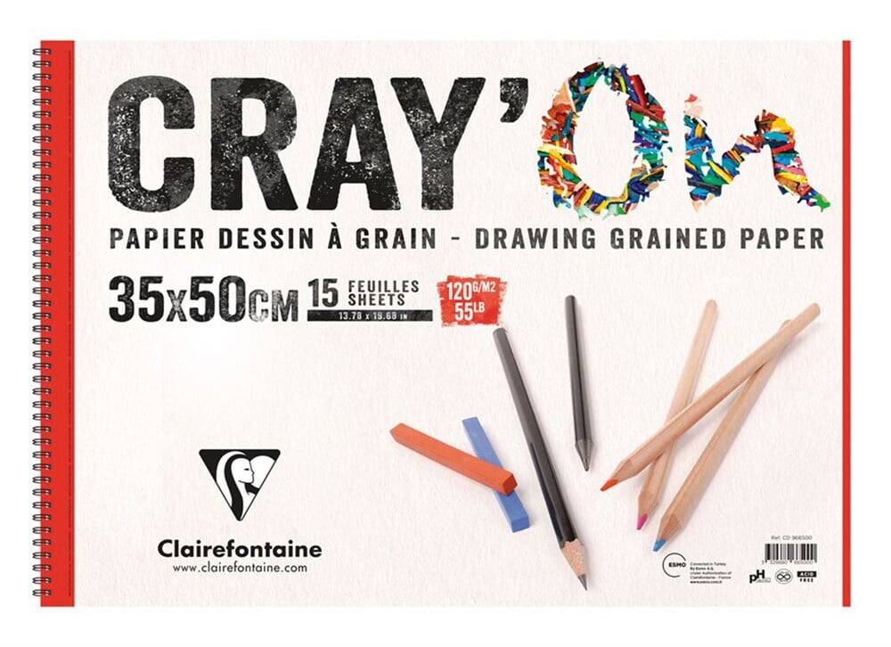 Clairefontaine Cray'On Çizim Blok 35 X 50 cm 120 Gr 15 Yaprak Resim Defteri