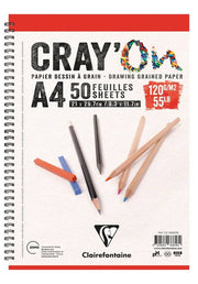 Clairefontaine Cray'On Drawing Block A4 120g 50 Sheets Side Spiral