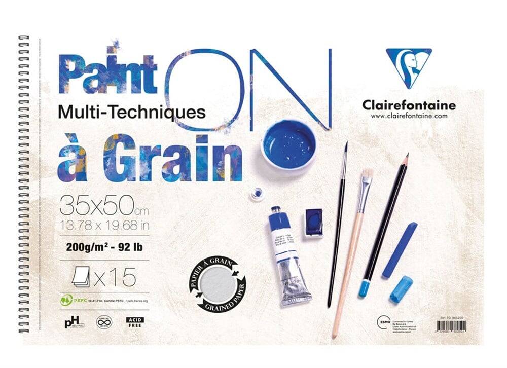 Clairefontaine Paint on a Grain Çizim Blok 35x50 200gr 15 Yaprak