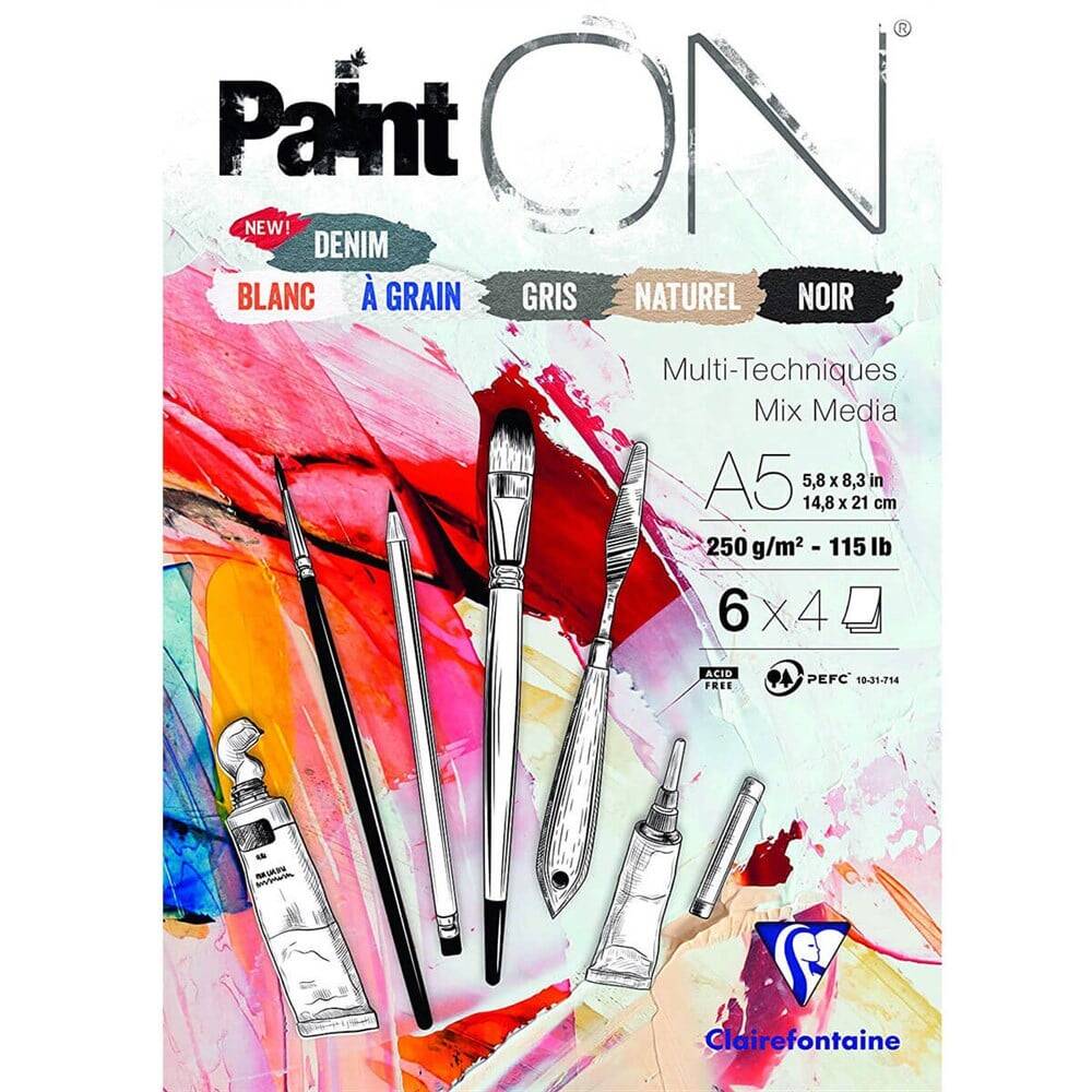 Clairefontaine Paint On A5 250Gr 24Yp Mixed Media