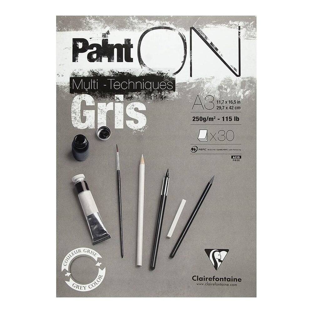 Clairefontaine Paint On Gray Technical Block A3 250g 30 Sheets