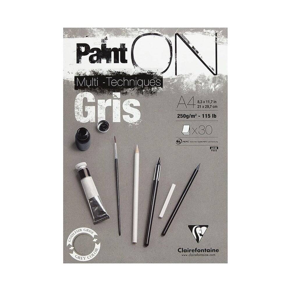 Clairefontaine Paint On Gray Technical Block A4 250g 30 Sheets