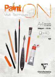 Clairefontaine Paint On Multi-Techniques Karışık Teknik Blok A4 250 Gr 40 Yaprak