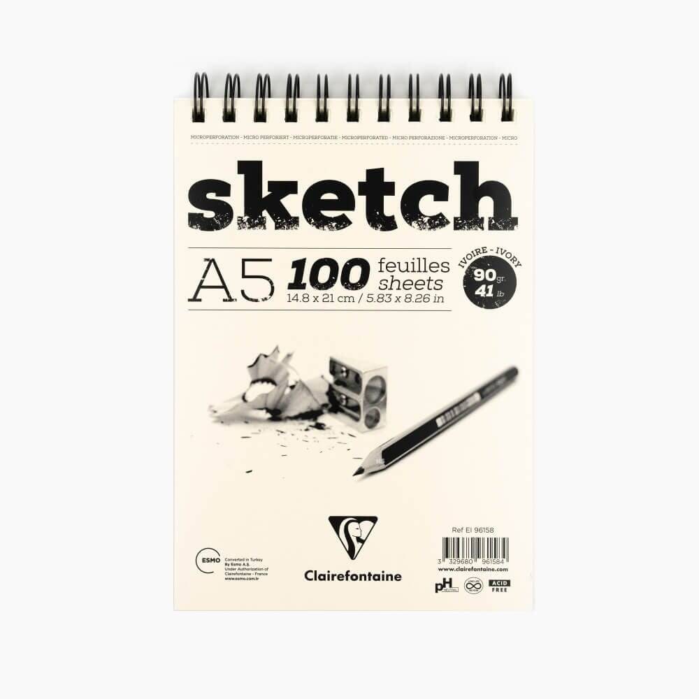 Clairefontaine Resim Defteri Sketch A5 90gr 100 Yp Üst Spiral