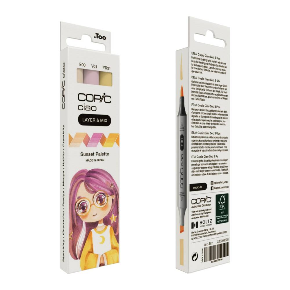 Copic Ciao 3'lü Layer Mix Set Sunset Palette