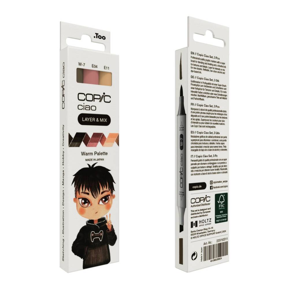 Copic Ciao 3'lü Layer Mix Set Warm Palette