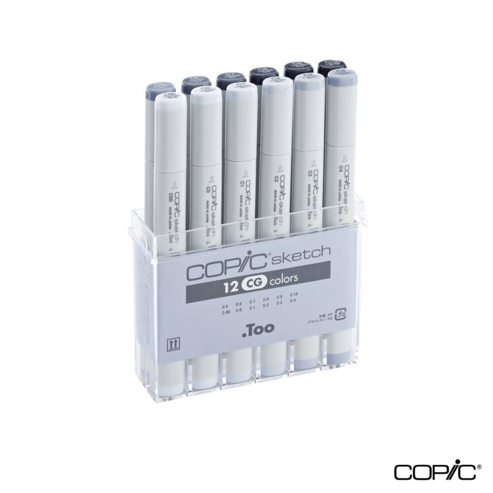 Copic Cool Gray Tones Sketch Marker Set of 12