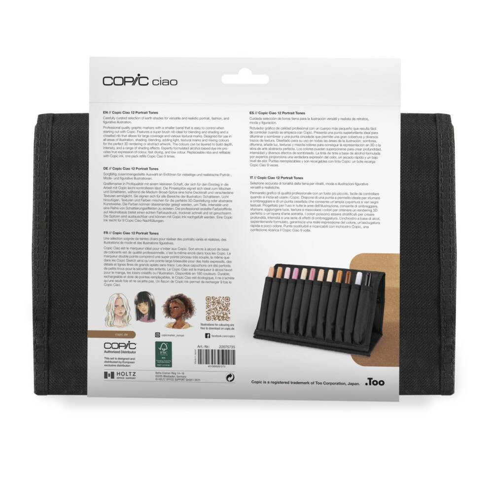 Copic Cüzdan Portrait Tones Set 12’li