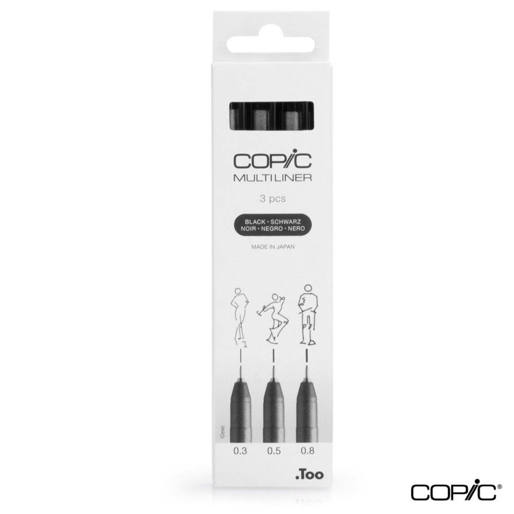 Copic Multiliner Siyah 3'lü Set Broad
