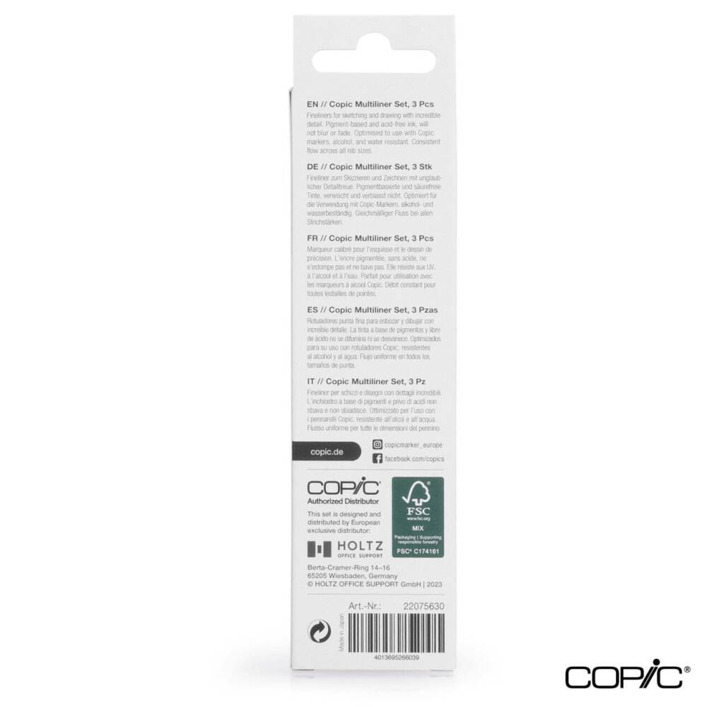 Copic Multiliner Siyah 3'lü Set Broad