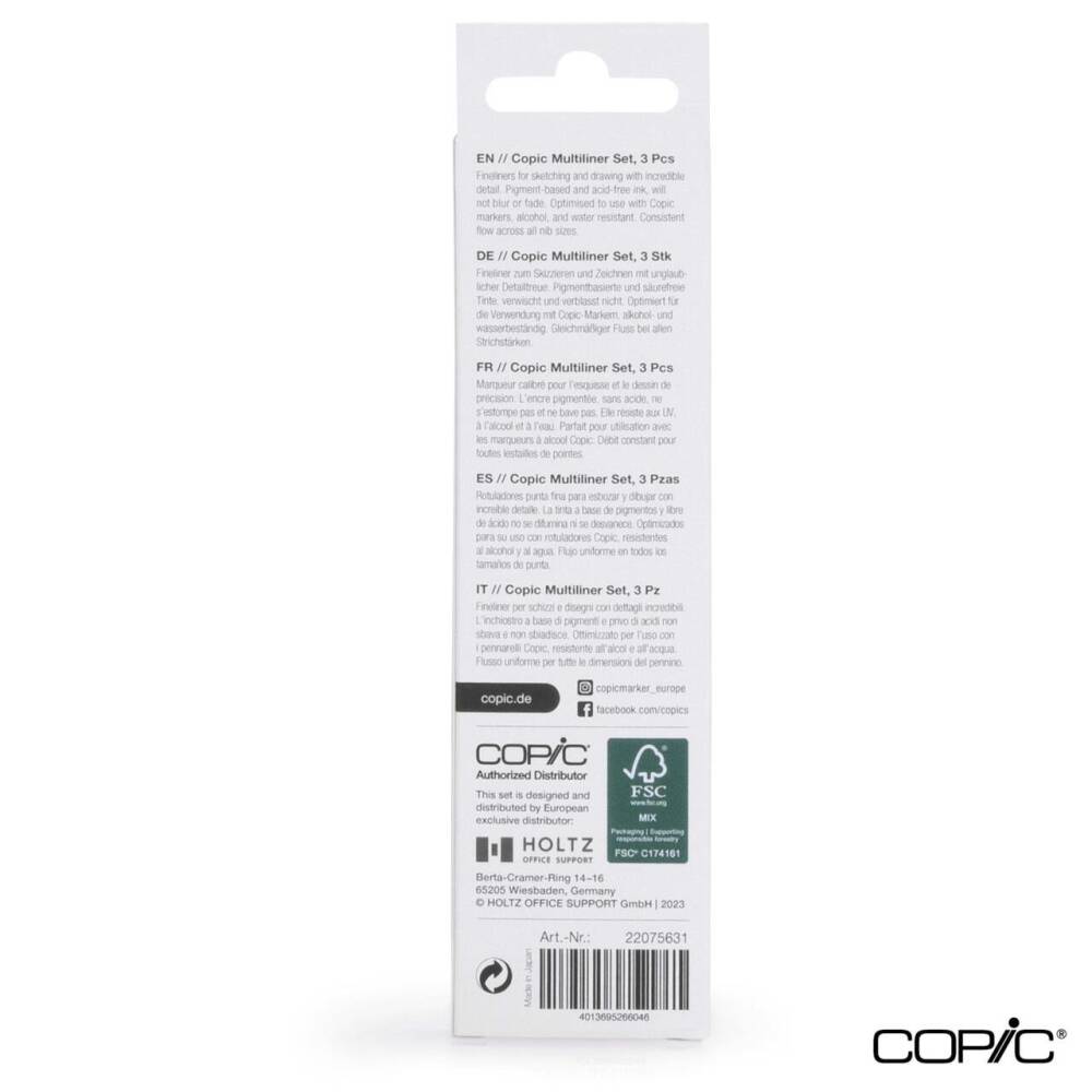 Copic Multiliner Black 3-Pack Fine Set