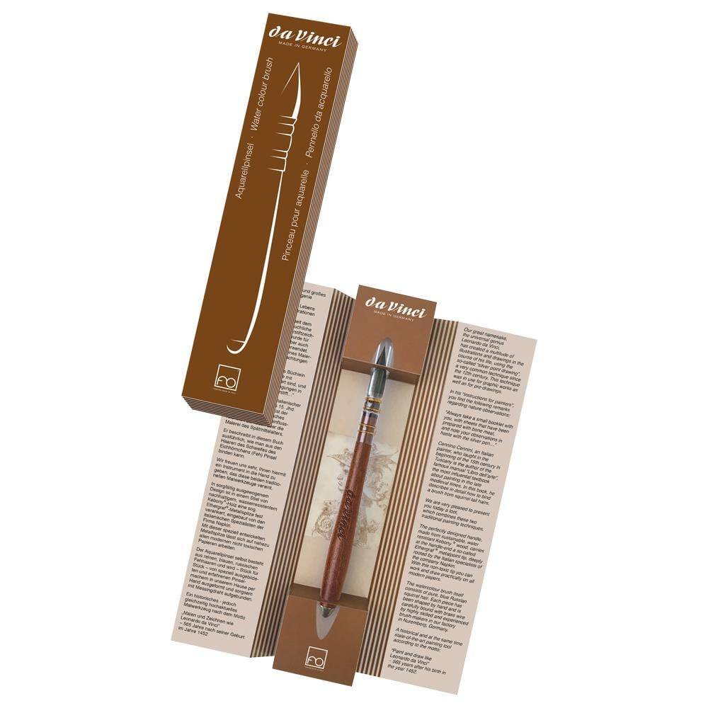 Da Vinci 499 Serial No: 3 Squirrel Hair Watercolor Brush Ethergraf metalpoint tip Handle From Kebony Wood