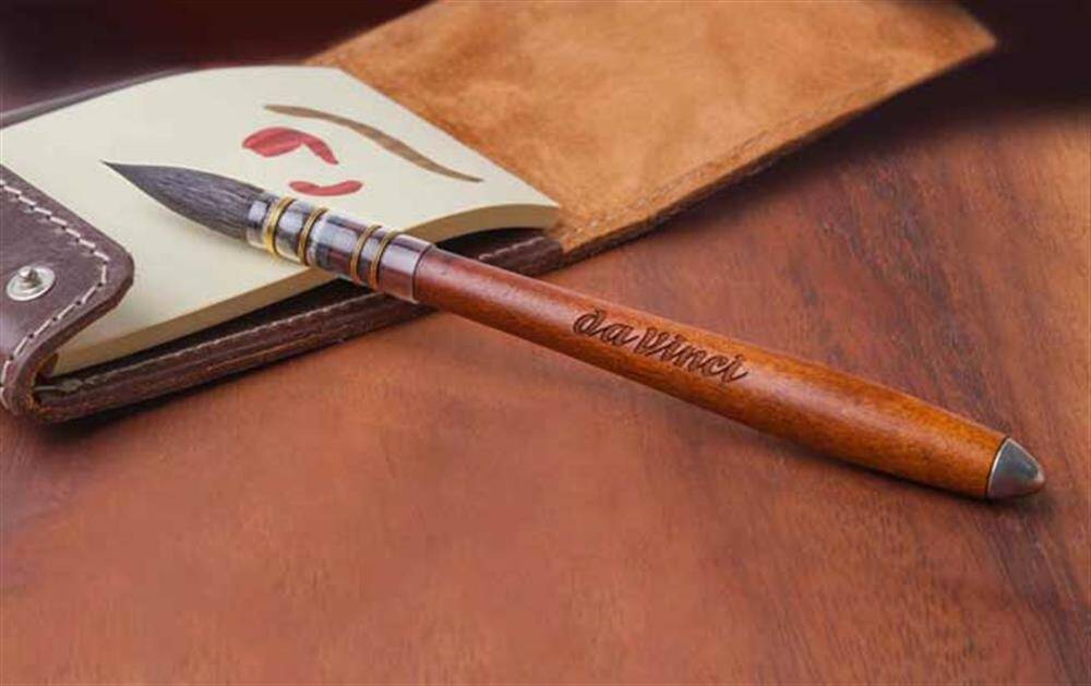 Da Vinci 499 Serial No: 3 Squirrel Hair Watercolor Brush Ethergraf metalpoint tip Handle From Kebony Wood