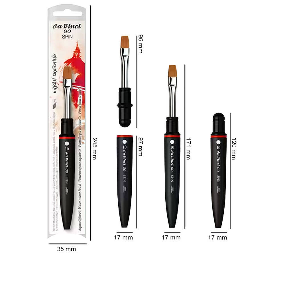 Da Vinci GO Cosmotop Spin Düz Uçlu Suluboya Fırçası Seri 8880 No:10