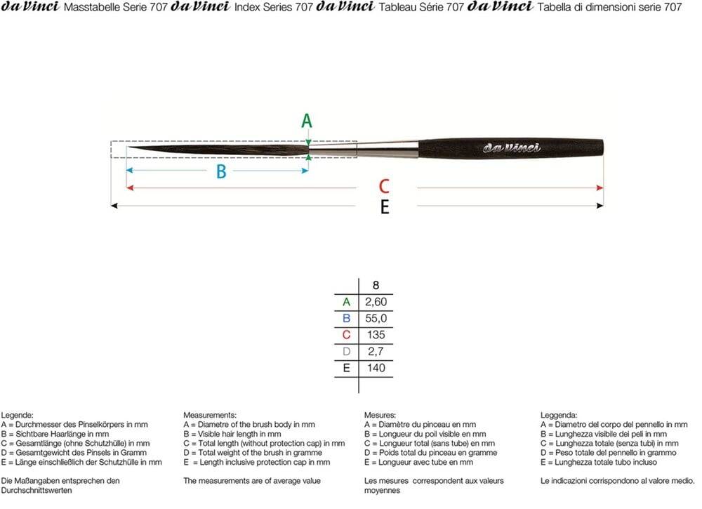 Da Vinci Squirrel Hair Extra Long Signboard Writing Line Brush Series 707