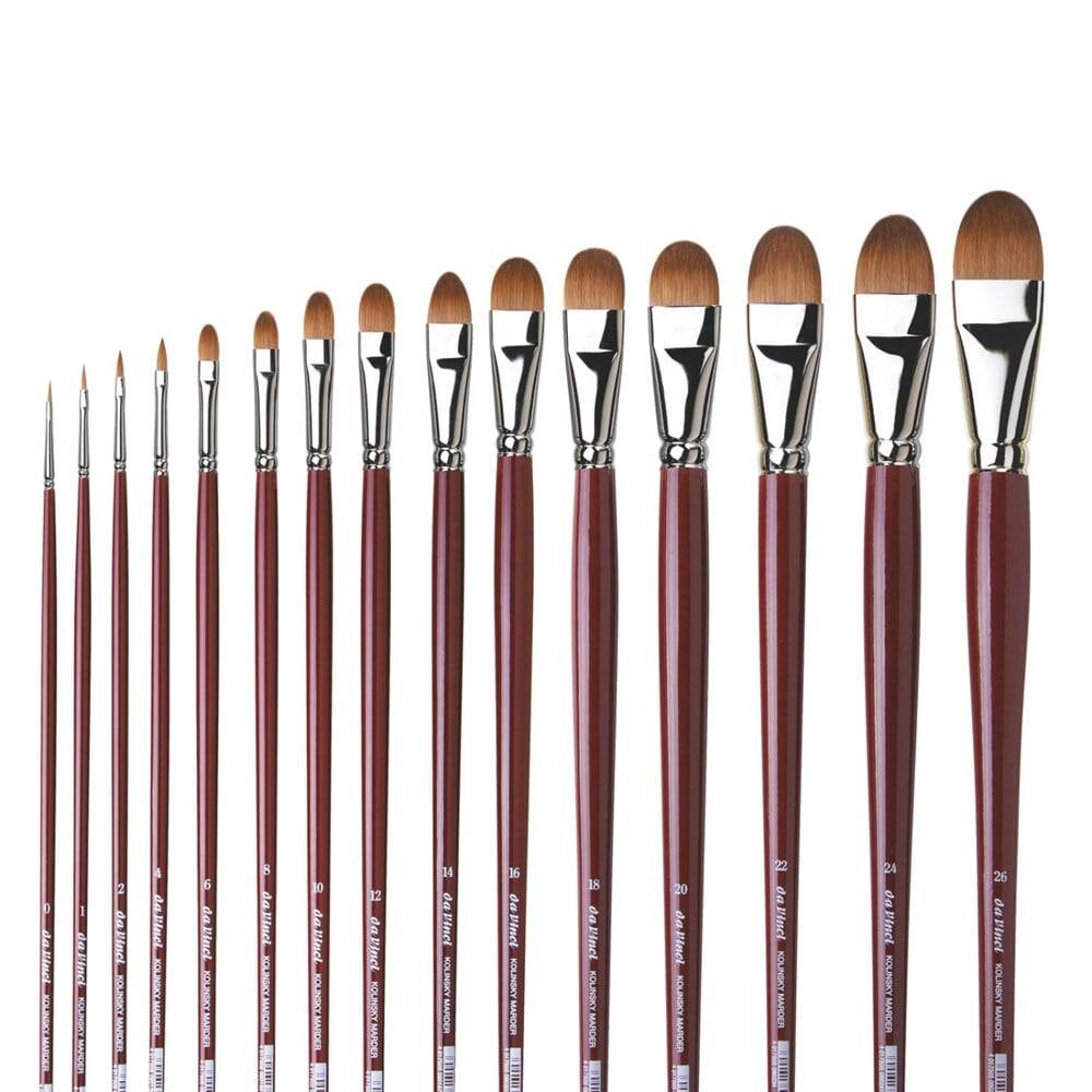 Da Vinci Red Sable Filbert-Shape Oil Paint Brush Series 1815 No:1
