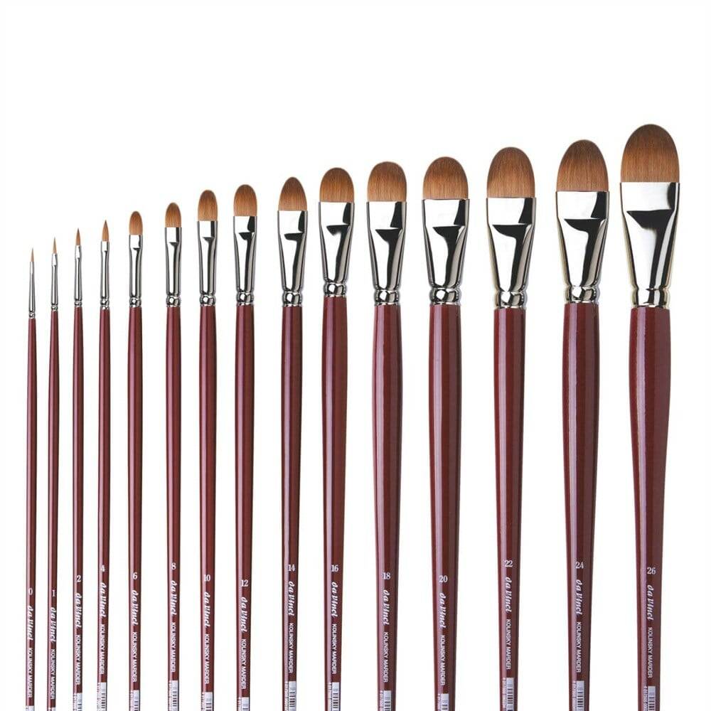Da Vinci Red Sable Filbert-Shape Oil Paint Brush Series 1815 No:4