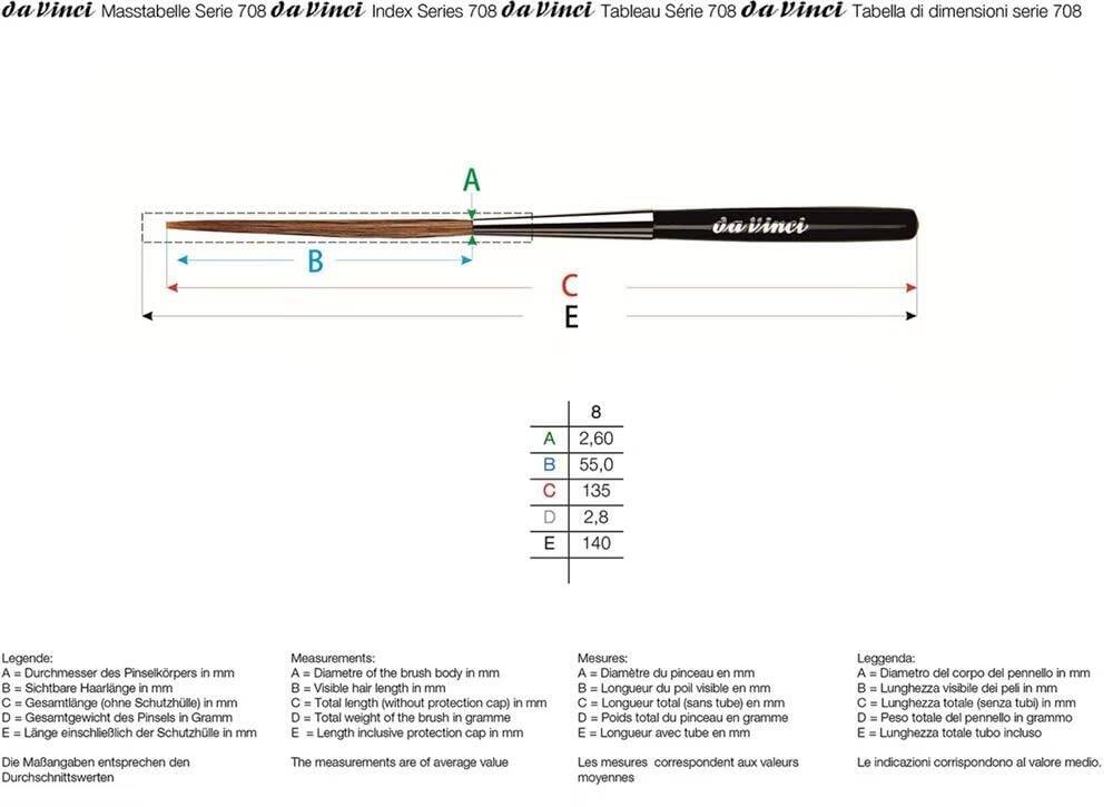 Da Vinci  Ox-Hair Hair Extra Long Signboard Writing Line Brush Series 708 No:8