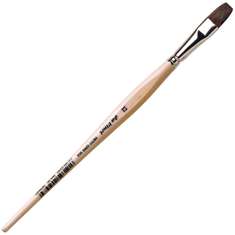 Da Vinci Petit Gris Mix Flat Watercolor and Porcelain Brush Series 991 No: 12