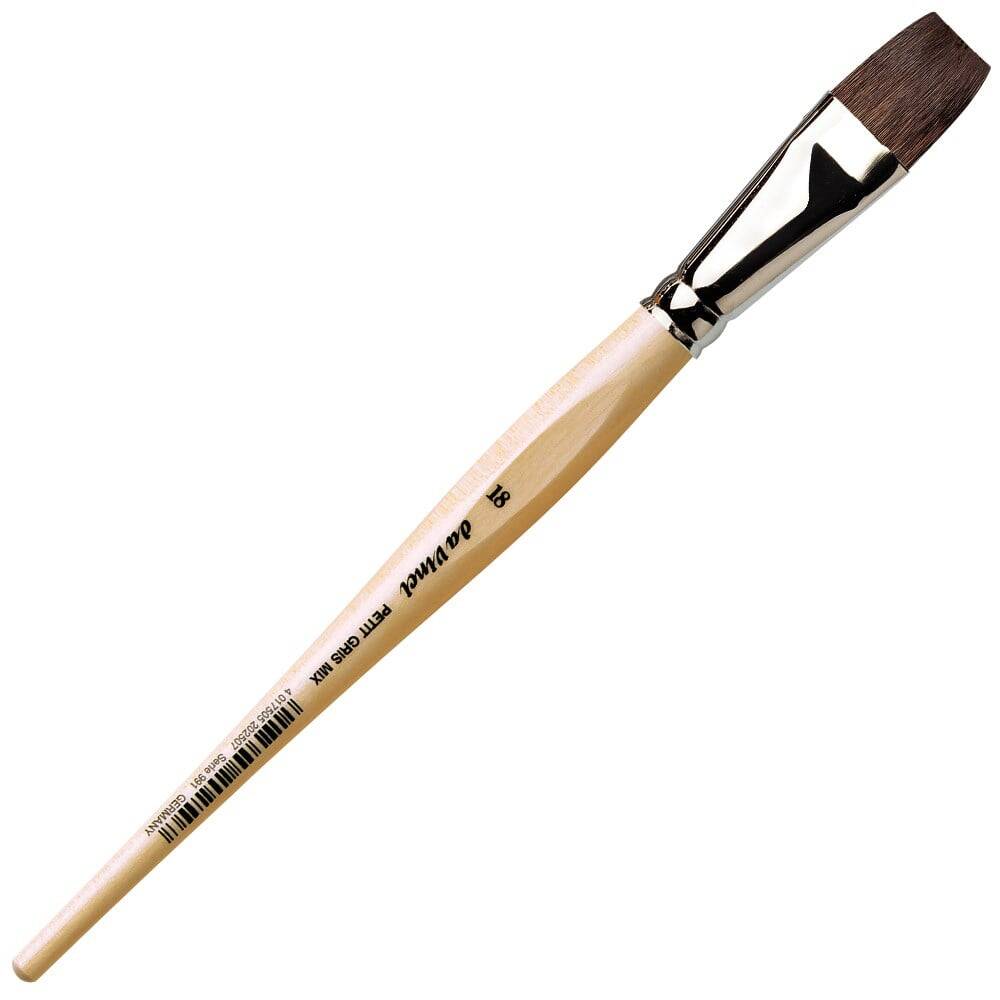 Da Vinci Petit Gris Mix Flat Watercolor and Porcelain Brush Series 991 No: 18